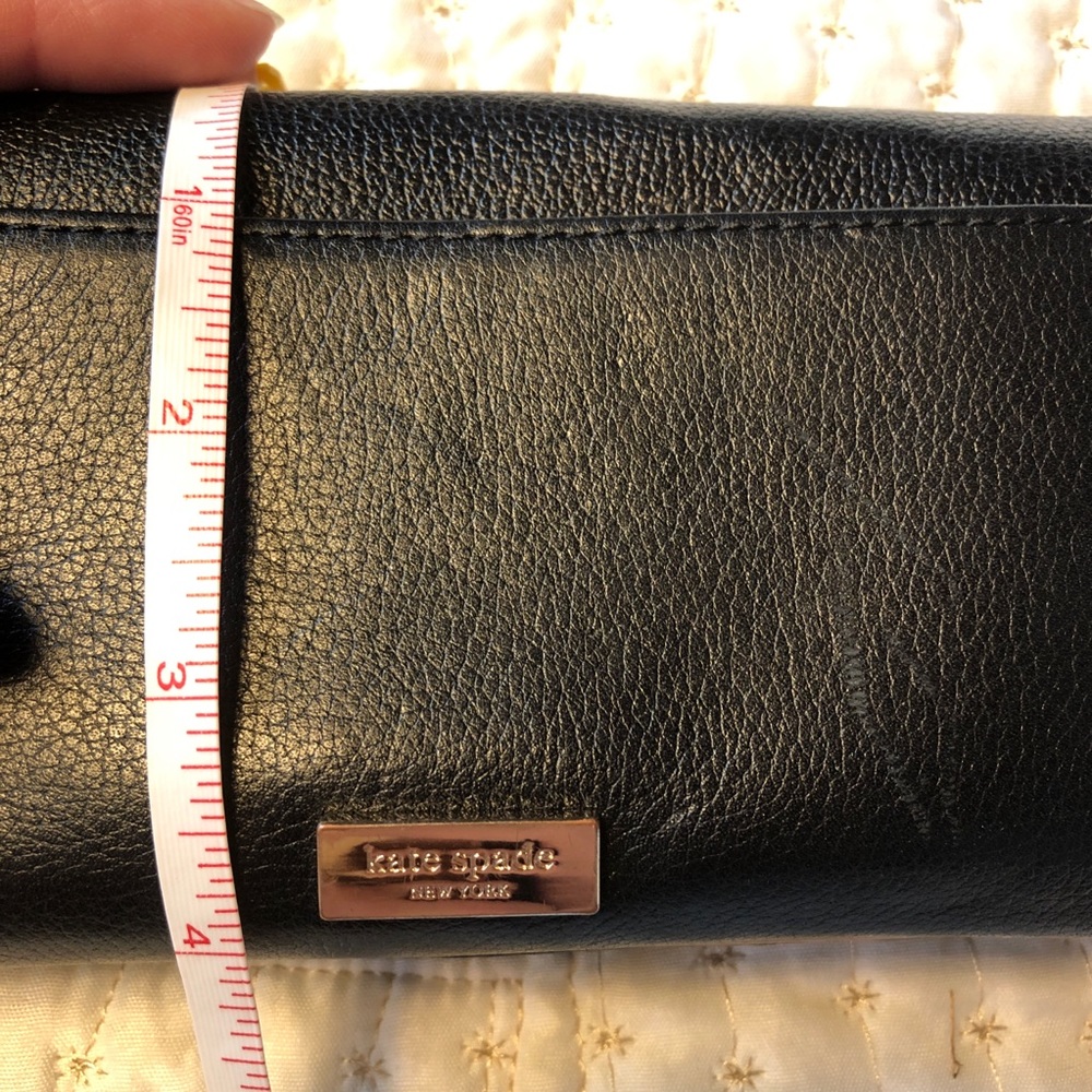 Kate Spade ♠️ Black Leather Wallet Wristlet - Picture 6 of 8